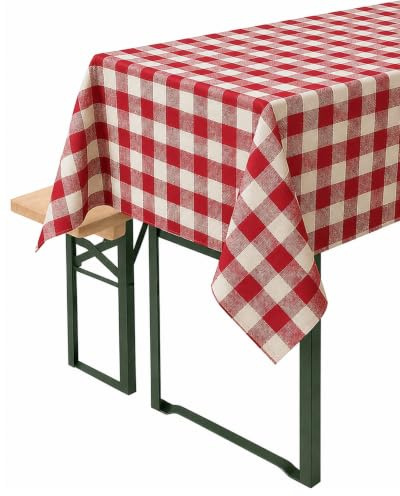 texpot 6 Stück Servietten 60 x 60 cm Chili-weiß kariert Baumwolle 2 cm Karo