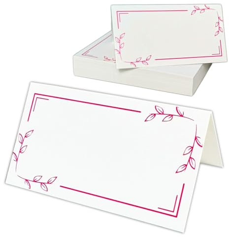 50 Stück – Tischkarten Hochzeit Geburtstag Platzkarten, Namensschilder Tisch Namenskarten – Rosa, 90 x 50 mm