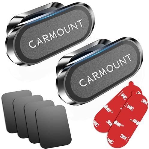 【2-Pack】 Magnetic Phone Holder for Car【Super Magnets】Carmount 2.0 Magnetic phone Mount【360°Rotation】Universal Dashboard Cell Phone Holders for Your Car Phone Mount for Car Mount for iPhone & All Car