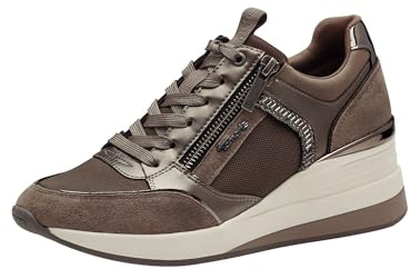 Tamaris Damen Sneaker Wechselfußbett; Taupe Combined, EU 38