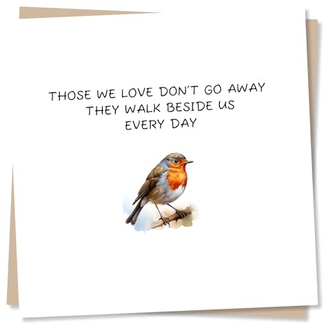 Sympathy Card, Condolences, Thinking of You - Robin - Sorry For Your Loss | for Family, Friend, Colleague, Bereavement, Grief - from All of Us - Watercolour Bird - Blank Inside, with Envelope