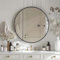 LunaMirror Round Wall Mirror 60x60 CM Circle Wall-Mounted Bathroom Vanity Mirror Stylish Black Aluminum Frame Home Decor Hanging for Bathroom Hallway Entrance Living Room Bedroom