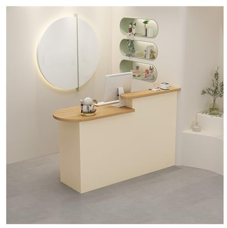 Schreibtisch für die Rezeption mit abschließbarer Schublade, Computertisch aus Holz, moderner großer Empfangstheke für Kasse, Lobby, Salon, Einzelhandel