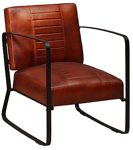 CVNIMV Sessel, Wohnzimmerstühle, Schlafsofa, Loungesessel, braunes Echtleder, für das Wohnen in Wohnungen und das Home-Office