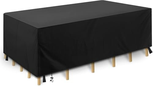 Funda para Muebles de Jardín Exterior Impermeable 210D Oxford - Funda para Mesa y Sofá de Jardín - Anti Viento y Anti UV - Protector para Muebles Exterior (213x132x74cm)