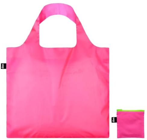 LOQI Recycled Bag Neon Pink, Fluorescent Pink, Fluorescent Pink, Contemporary, Neon pink, Contemporary