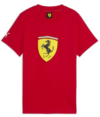 PUMA Jugendliche Scuderia Ferrari Sportswear Coloured Big Shield T-Shirt 164, Rosso Corsa Red