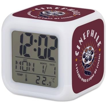 Fabulous Wecker Würfel, beleuchtet, Rot – Kinofilm Kino Hollywood TV Serie – 7,8 x 7,8 x 7,8 cm – Retro-Beleuchtung, mehrfarbig, LED