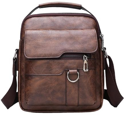 Acunny Umhängetasche Leder Herren Herrentasche Schultertasche Echtes Leder Handgelenktasche Leder Schultertasche Für Männer Herrentasche Zum Umhängen Handtaschen Bag