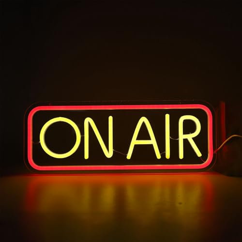 On Air-Neonschild, über USB Angeschlossenes Neon-LED-Nachtlicht, Live-Streaming/-Lichtschild, Gelb-rote, Coole LED-Schilder für Studio, Wand, Club, Spielzimmer-Dekoration