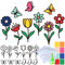 BOOMTOP 32 Stück Fensterbilder Basteln Frühling Kinder Bastelset Blumen Bunte Fensteraufkleber Schmetterling zum Basteln Sonneblumen Frühling Ostern Fenster Dekoration mit Buntglas-Effekt