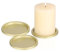 BSTKEY 3 Packs Iron Candle Holder Pillar Candle Plate, Round Pillar Candle Stand Tealight Candle Plate Holder Decorative Cup Coaster Plate for Wedding Candlelight Dinner (Gold)﻿