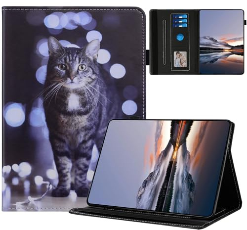 TEDTIKJT Coque pour Lenovo Tab M10 3rd Gen 10.1 2022 TB-328FU/328XU étuis Housse PU Cuir Flip Peint Motif Support Protection Coque pour Tablette Lenovo Tab M10 3rd Gen 10.1 Cover,Chat