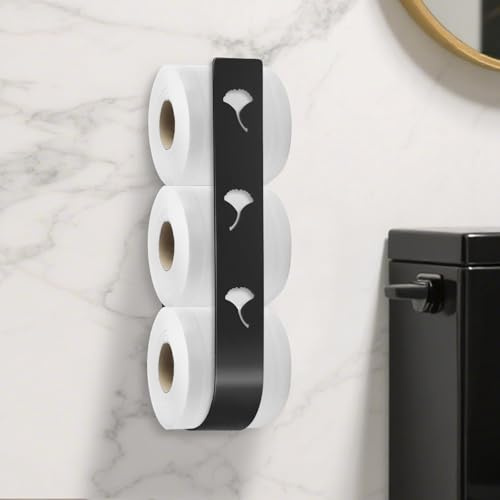 iulrtba 2 Stück Toilettenpapier Aufbewahrung | Toilettenpapierhalter Ohne Bohren, Ersatzrollenhalter Toilettenpapier, Klorollenaufbewahrung für 3 Rollen für Badezimmer Wand