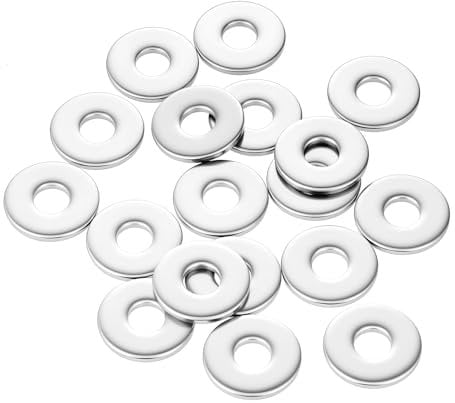 M6 Washer, 20 Pcs M6 x 18mm/0.24x0.7in Stainless Steel Flat Washers Silver Steel Washers for Screws Bolts Nuts