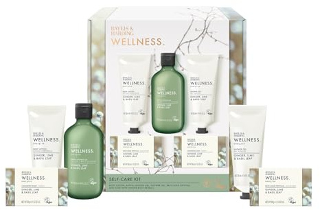 Baylis & Harding Wellness Ladies Self Care Kit Gift Set 1 Pack | Ginger, Lime & Basil Leaf, 97% Naturally Derived, Vegan Friendly