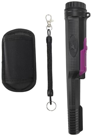 Phefop Pinpointer del Rilevatore Metallico, con Luce LED e Allarme Audio, Frequenza di Lavoro da 10 KHz, Sonda per Cercatore Portatile, Acqua Leggera, Parzialmente (Nero e viola)