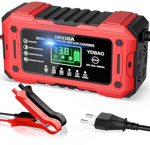 Cargador de Batería de Coche 12V 15A para Coche Moto AGM SLA Gel LiFePO4