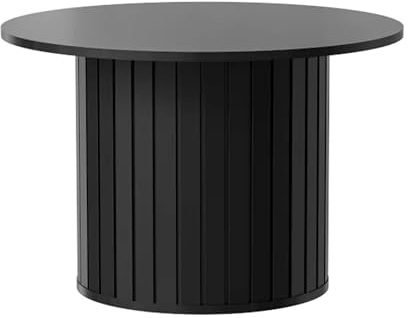 IDOHOME Runder Couchtisch SENTO 70 x 46,7 cm Schwarz | 70 x 46.7 cm, Laminierte Platte, Platz sparen, Runde Tischplatte, Vor dem Sofa, Stabiler Stand