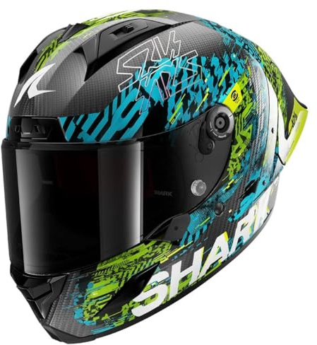 SHARK, Integraler Motorradhelm AERON-GP FIM RACING #2 SPEED-VIB Carbon Blue Green DBG, XL