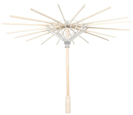 SOESFOUFU Oil Paper Umbrella Skeleton - 32.3 x 21.3 Chinese Parasol Making Frame Holder - Bamboo Rib with Handle for DIY Projects Wedding Photo Prop Decor