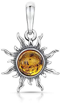 Amberta - 925 Sterling-Silber Sterling-Silber 925 Rundschliff Orange-gelb Ambre