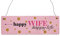 Interluxe Holzschild Shabby Happy Wife Happy Life lustig Spruch Türschild Frau Mann Comedy