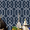 JZ·HOME 7265 Tapetenrollen mit geometrischem Muster, geprägte Wandbilder, Schlafzimmer, Wohnzimmer, Hotels, Wanddekoration, 52,8 cm x 10 m, Silber/Dunkelblau