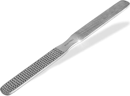 Hornhautentferner Hornhautraspel Edelstahl Rostfrei Fußfeile 4-seitig 19 cm | Hornhautfeile für Hornhautentfernung Pediküre und Fußpflege