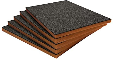Shadow Foam Easy Peel (600mm x 420mm) | espuma personalizable para organizar cajas de herramientas (Paquete de cinco (Profundidad de 30mm), Negro sobre naranja)