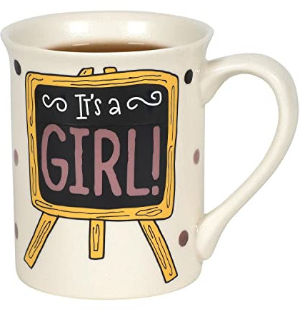 Enesco 6006734 Our Name is Mud Gender Reveal It's a Girl Kaffeetasse, 473 ml, mehrfarbig