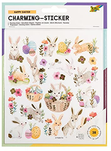 folia 18213 - Charming Sticker, Spring II, 38 Sticker, in verschiedenen Motiven, einfach von der Folie abzuziehen