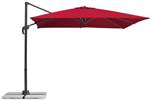 Schneider Sonnenschirm Rhodos Junior, rot, 270 x 270 cm quadratisch, 786-77, Gestell Alu/Stahl, Bespannung Polyester, 18 kg