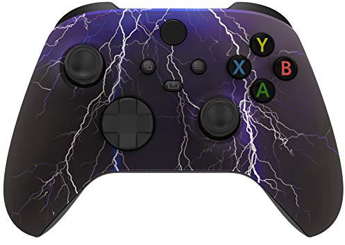 eXtremeRate Purple Thunder Storm Soft Touch Front Housing Shell Faceplate for Xbox Series X and Xbox Series S Controller Custom Accessories - Controller NOT Included