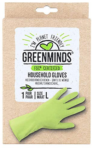Greenminds Gummihandschuhe, FSC-zertifiziert, ideal für alle Reinigungsaufgaben im Haushalt und zum Abwaschen, Größe L