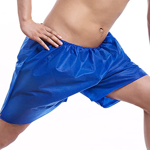 FREGTT 100 Pièces Hommes Jetable Shorts Boxer Spa Jetable Slips Non Tissé sous-Vêtement,Bleu