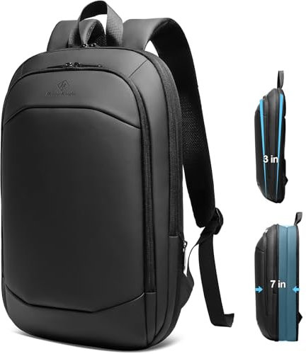 HEROIC KNIGHT Laptop Rucksack Herren Business Rucksack leicht 15.6 Zoll wasserdichter erweiterbarer Reiserucksack Handgepäck Arbeitsrucksack diebstahlsicherer Tagesrucksack für Büro Uni Reise-Schwarz