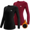 MEETWEE Women’s Thermal Underwear Tops, Thermals Shirts Base Layer Top Compression Long Sleeve Tee-Shirt Sport Fleece Lined T Shirt for Running Workout Skiing