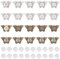 PandaHall 40pcs Schmetterling Leere Lünette Anhänger Tabletts Set, 20 Stück Tier Charm Basis Und 20 Stück Glas Cabochon Dome Fliesen Für Hochzeitsstrauß Foto DIY Braut Charm, Bronze & Silber