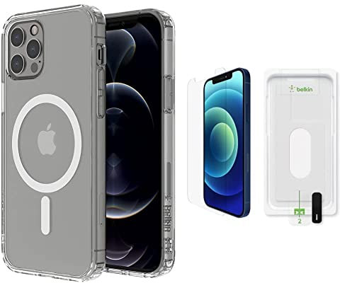 Belkin Protection Kit for iPhone 12/12 Pro with Anti-Microbial Protective Case and Anti-Microbial Screen Protection