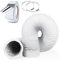 4Inch 10FT Tumble Dryer Vent Hose, White Flexible Aluminum Ducting for 100mm Diameter Standard Dryer Vent, Extractor Fan, Grow Tent, 2 Hose Clamps and 1 Aluminum Foil Tape Included
