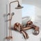 Badezimmer-Duschset Messing-Duscharmaturen Badewannenarmatur mit 8-Zoll-Duschkopf + Handbrause-Rot