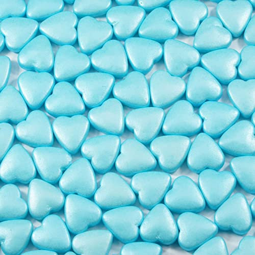 Streusel Glück Zuckerherzen Liebe blau hellblau pearl 90g - Zuckerstreusel Sprinkles Herzen Zucker Zuckerdekor Deko für Torten Kuchen Cupcakes Muffins Geburtstag Hochzeit Weihnachten