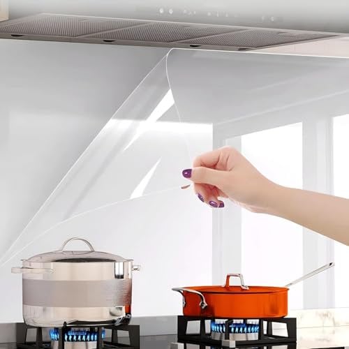 Norhogo Trasparente Autoadesiva Pellicola Protettiva Carta Adesiva, per Cucina Mobili Pareti Piastrelle Porte Rotolo Pellicola Adesiva Decorativo, Adsorbimento elettrostatico, senza colla 40X300cm