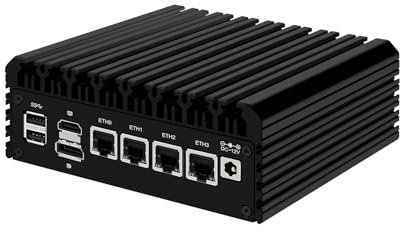 HUNSN Micro Firewall Appliance, Mini PC, PFSense, Mikrotik, OPNsense, VPN, Router PC, Intel N5105, RJ03, AES-NI, 4 x Intel 2.5GbE I226-V LAN, Type-C, TF, M.2 WiFi 6 Slot, 4G RAM, 64G SSD