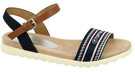 Tom Tailor Damen 5394909 Flache Sandale, Navy, 41 EU