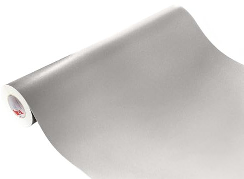 DecoMeister Lámina Adhesiva Impermeable para Muebles Armarios Vinilo Autoadhesivo para Cocina Papel Decorativo para Puerta Mesa Encimera Película para Forrar Plata Mate 100 x 100 cm por Metros