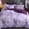 Icinger Power Parure De Lit pour Adulte – Lot de 3 pièces – Marbre Violet Mauve - 220x240 cm