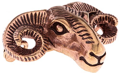 WINDALF Große Mittelalter Fibel RAM 4.2 cm Widder Gewandschmuck Bohemia Touch Vintage Bronze