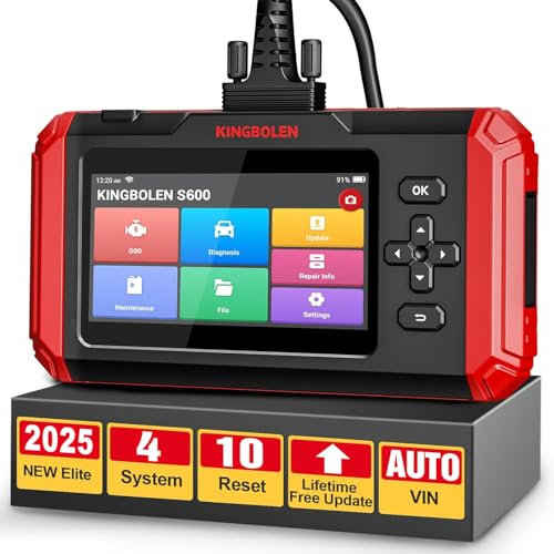 KINGBOLEN S600 OBD2 Diagnosegerät,Obd2 Codeleser für Motor/Getriebe/ABS/SRS,mit Öl,Bremse,SAS,ABS, DPF,TPMS,BMS zurücksetzen und Drosselklappenanpassung,16G ROM (unterstützt 256G Erweiterung)